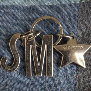 Steve Madden Silver Initials Keychain with Star Charm